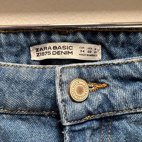 Zara Denim Crop Ruffle Jeans - Picture 8 of 8